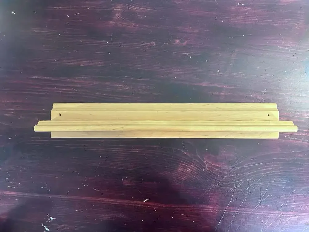 Unfinished Wood Coin Display Shelf or Button Moulding Rail